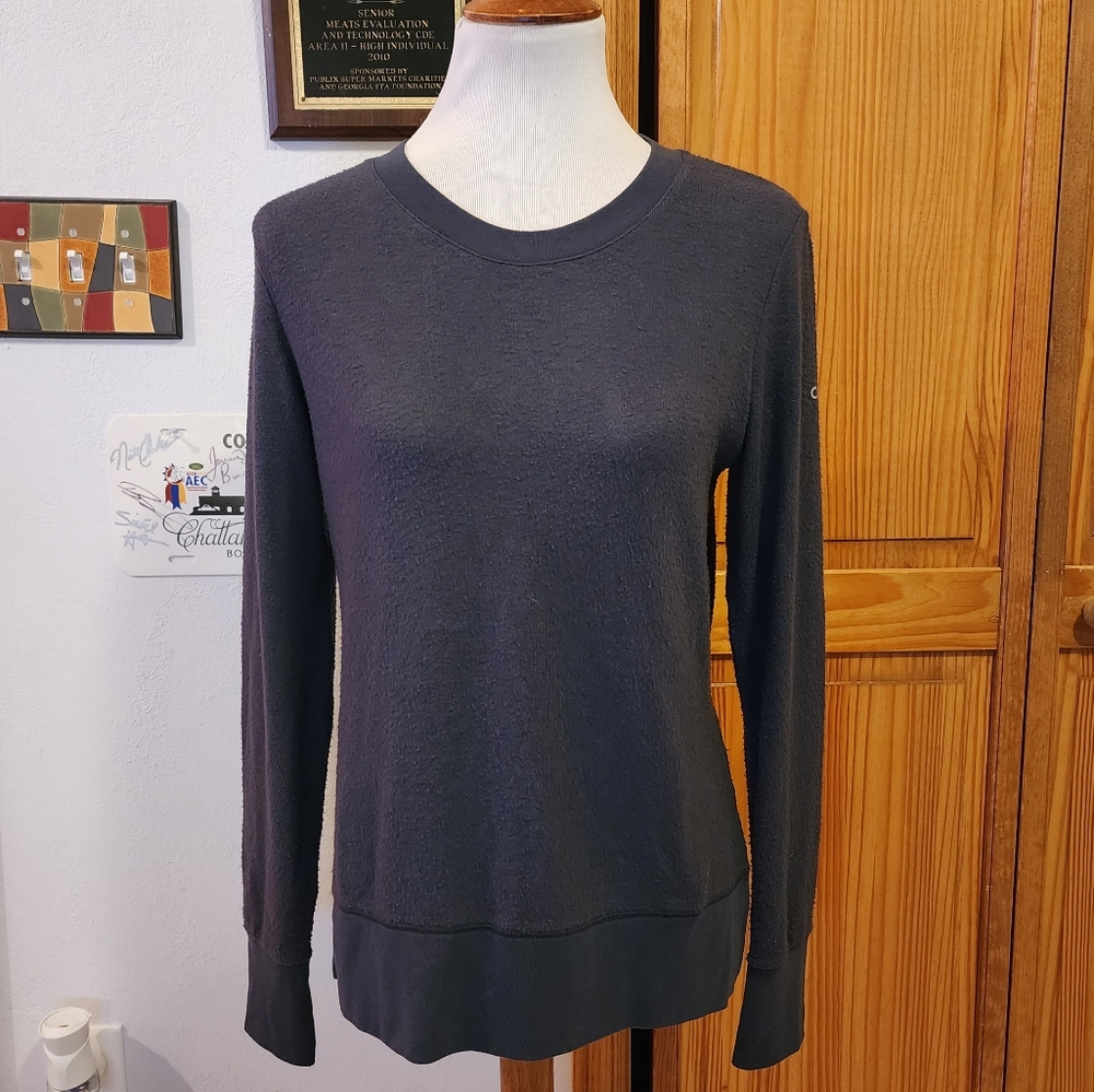 Alo Yoga Long Sleeve Gray Side Slit Lightweight Sweatshirt Size Small
